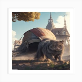 Cat In A Castle Art Print