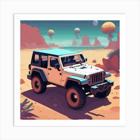 Jeep In The Desert 4 Art Print