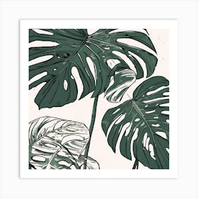 Monstera Leaves Art Print