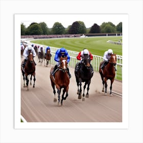 Race Day At Sandown Park Art Print