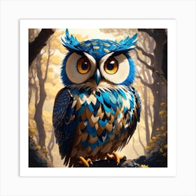 Owl In The Forest Art Print