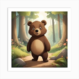 Cute cartoon Bear Art Print