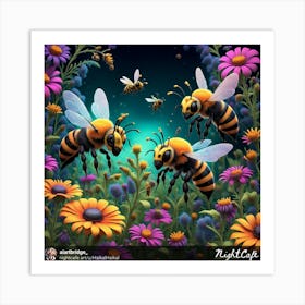 Gothic Bees Art Print