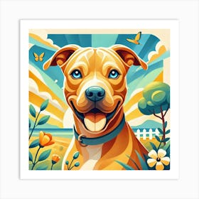 Blonde Pit Bull Pop Art Art Print