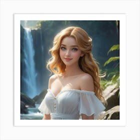 Girl In A White Dress 1 Art Print