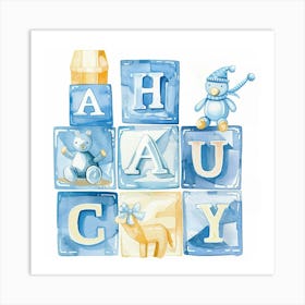 Baby Boy Blocks Art Print