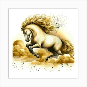 Golden Horse 8 Art Print