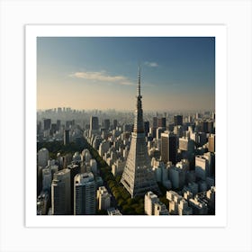 Aerial View Of Tokyo Tower Art Print