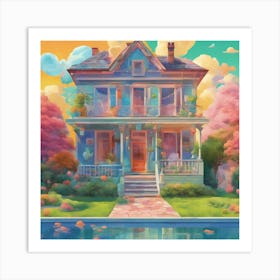 House In The Park Art Print