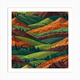 Landscape Seamless Pattern Art Print