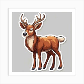 Deer Sticker Art Print