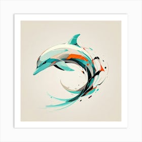 Abstract modernist Dolphin Art Print