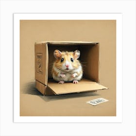 Hamster In A Box 1 Art Print