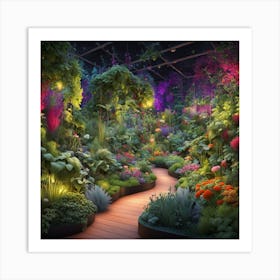 Garden At Night art print 2 Art Print