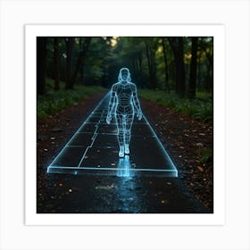 Human Walking In The Forest Art Print