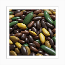 Chocolate And Green Beans Art Print