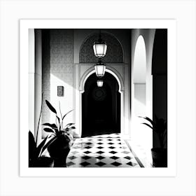 Black And White Hallway Art Print