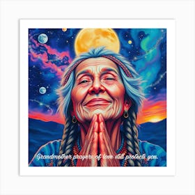 Grandmother prayers of love Art Print