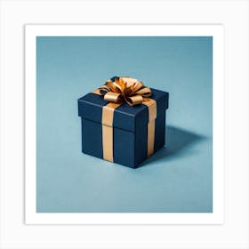 Gift Box With Gold Ribbon Art Print