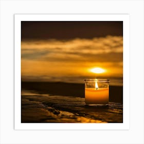 Candle At Sunset Art Print