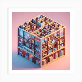 3d Cube Art Print