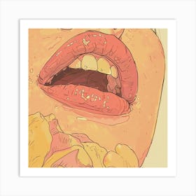 Close Up Of A Woman'S Mouth Art Print