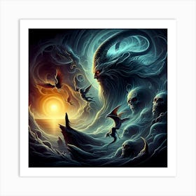 Demons And Angels 1 Art Print