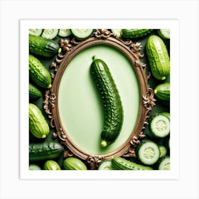 Cucumbers In A Frame 20 Art Print