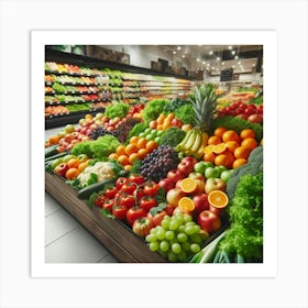 Fresh Fruits And Vegetables Art Print