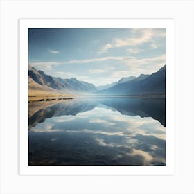 Reflection Of Mountains In A Lake Art Print