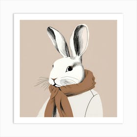 Rabbit In A Scarf Art Print