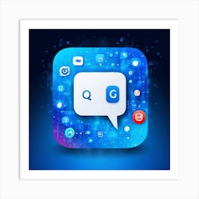 Qq Messaging Social Media Platform App Icon Logo China Communication Network Interface D (1) Art Print
