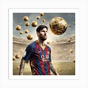 Golden Soccer Ball Art Print