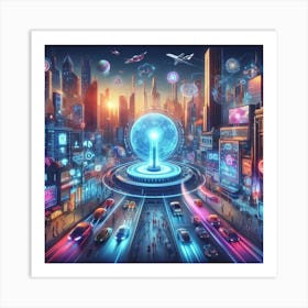 Futuristic Cityscape 6 Art Print