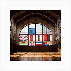 A Collection Of Intricately Designed Global Country Flags Aligned Neatly In A Grid With Each Flag (1) Art Print