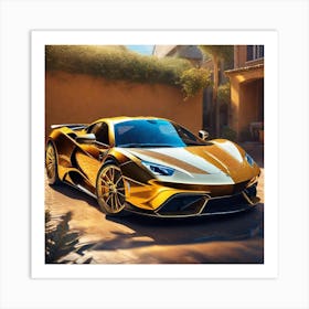 Gold Car 4 Art Print