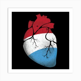 Luxembourg Heart Flag Art Print