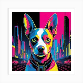 Neon Dog Art Print