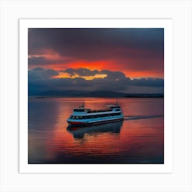 Sunset On A Ferry 11 Art Print