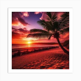 Sunset On The Beach 376 Art Print