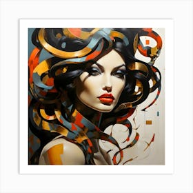 Snake Woman Art 10 1 Art Print