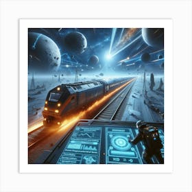 Space Train 3 Art Print