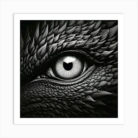 Firefly Piercing Eye Of A Black Dragon In Monochrome 94420 Poster