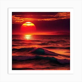 Sunset Over The Ocean 94 Art Print