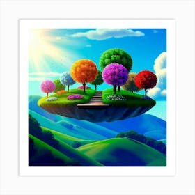 Colorful Trees In The Sky Art Print