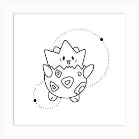 Togepi Pokemon Line Square Art Print