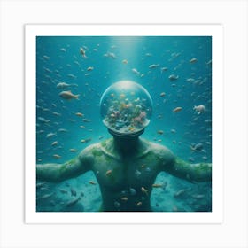 Underwater Man Art Print