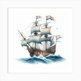 Ship of Flying Dutchman 3 Art Print