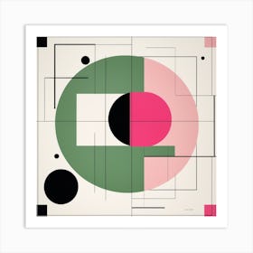 Abstract Painting - Green and Pink Art Print