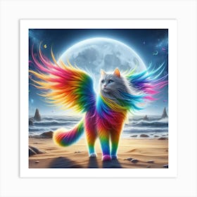 Rainbow Cat 4 Art Print